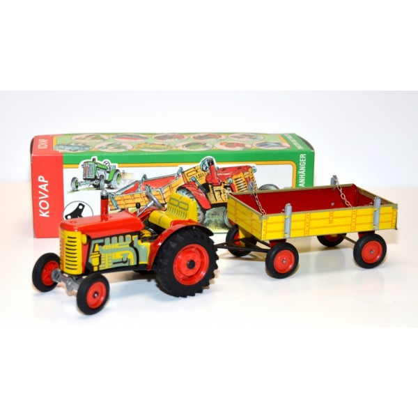 Zetor Tractor & Trailer combo Tin Toy