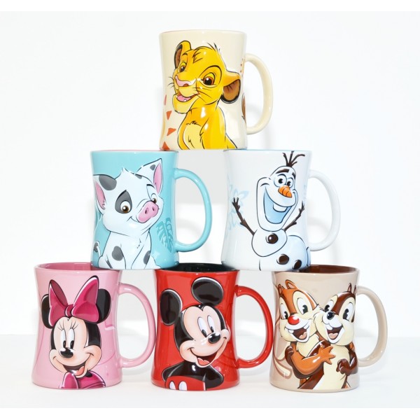 Disney Characters Portrait Coffee Mugs - Set of 6, Disneyland Paris 
