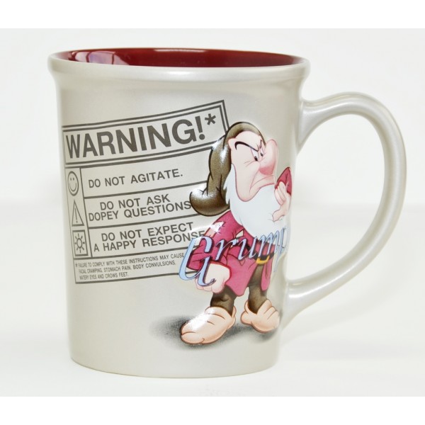 Disney Grumpy Warning Coffee Mug, Very Rare