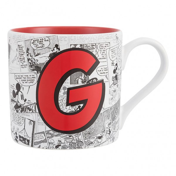 Mickey Mouse Comic-Style Print Mug with Letter G