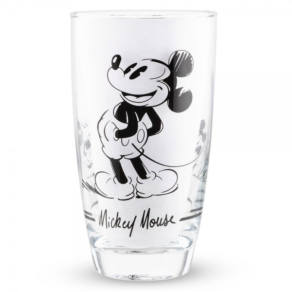 Disneyland Paris Mickey Mouse Comic Strip BW Tall Glass