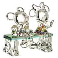 Mickey and Minnie Mouse on a glass Bench, Arribas and Disneyland Original (Small)