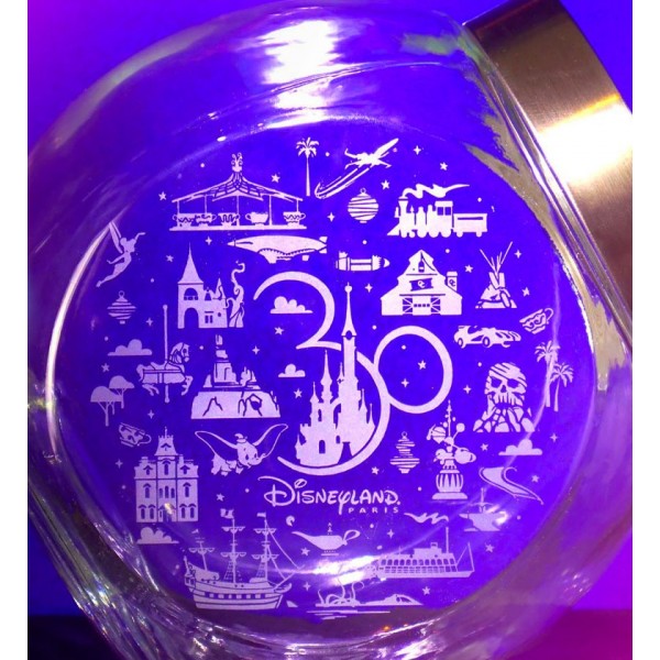 Disneyland Paris 30th Anniversary Attractions Stickers iridescent Candy Jar, Arribas  