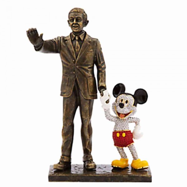 Crystallized Swarovski Mickey and Walt Disney figure, Arribas Glass Collection
