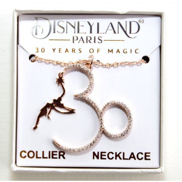 Disneyland Paris 30th Anniversary Tinker Bell in rose with crystals Necklace