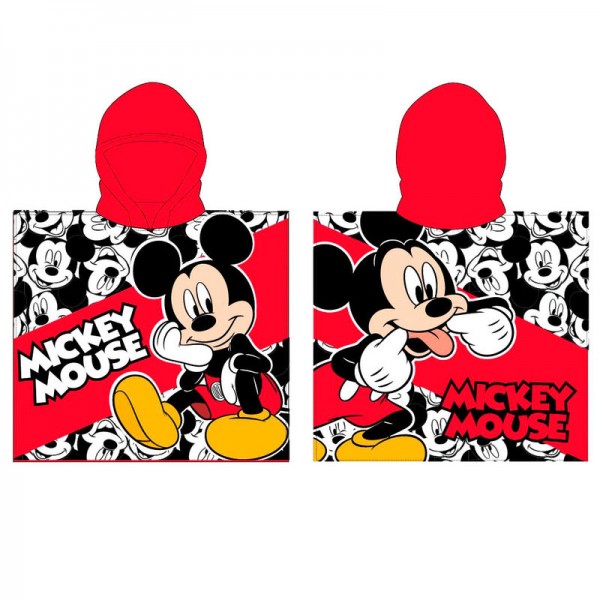 Mickey Mouse red Hooded Poncho Towel for kids - Disney