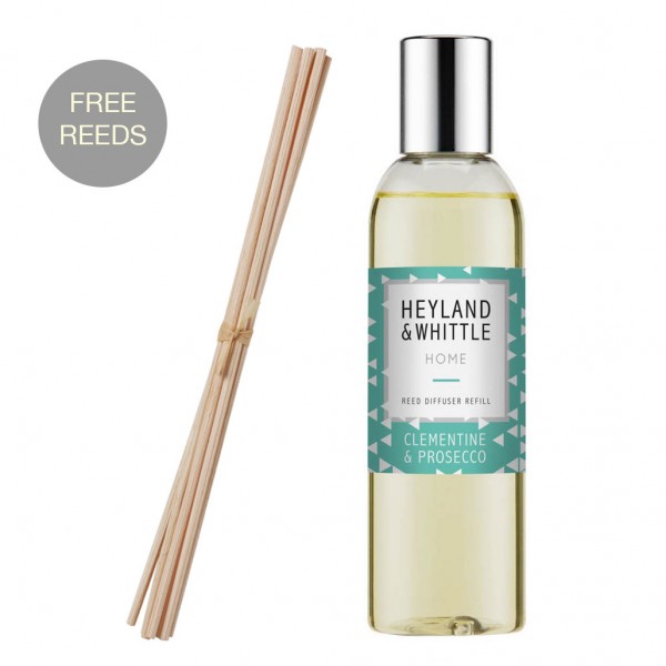 Heyland & Whittle Clementine & Prosecco Reed Diffuser Refill 200ml (with Free Rattan Reeds)