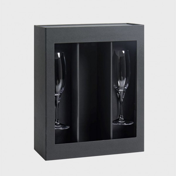 Magnetic Bottle Gift Box with Champagne Flutes 