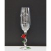 Beauty and the Beast Champagne Glass with Rose, Arribas Glass Collection
