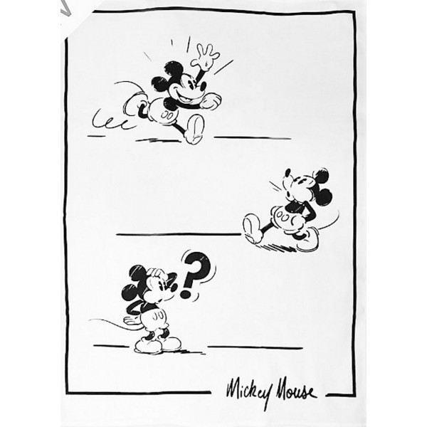 Disneyland Paris Mickey Mouse Comic Strip Sketch Tall Glass   N:3186 