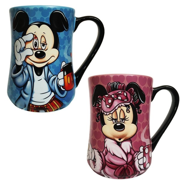 Disney Mickey and Minnie Mouse Coffee Mug Mornings Set of 2